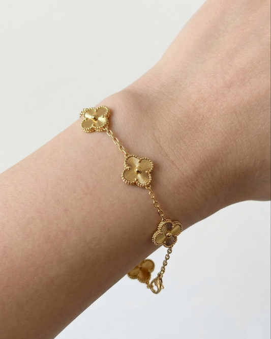 Golden Clover Stainless Steel Bracelet