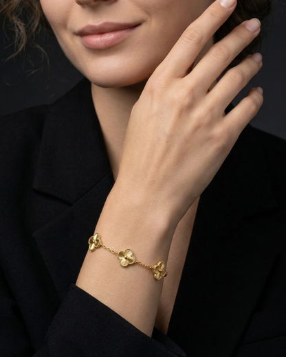Golden Clover Stainless Steel Bracelet