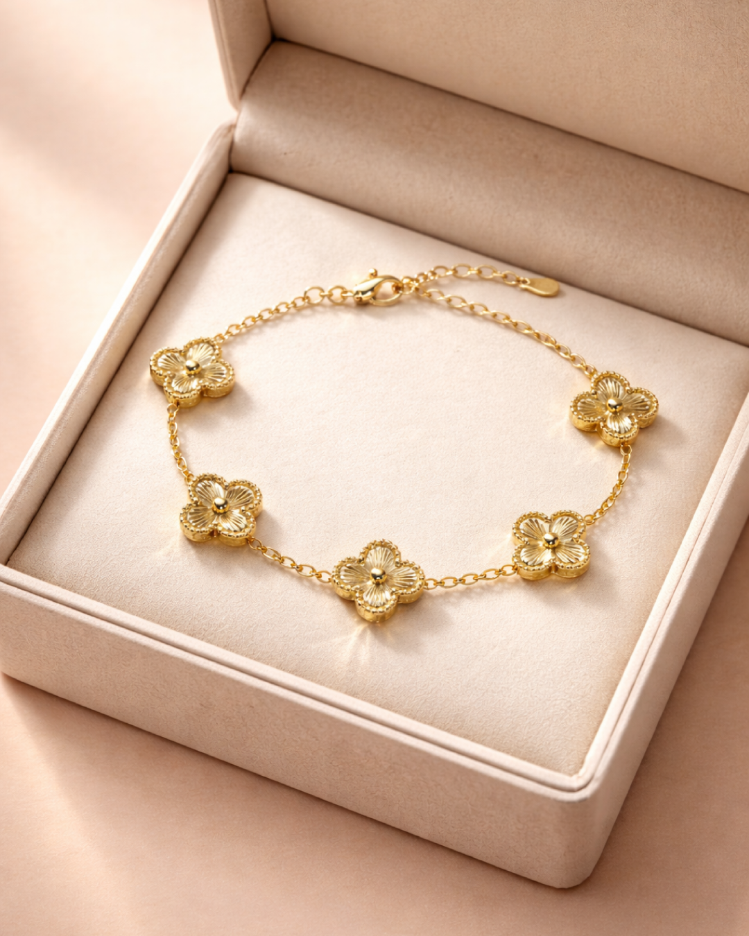 Golden Clover Stainless Steel Bracelet