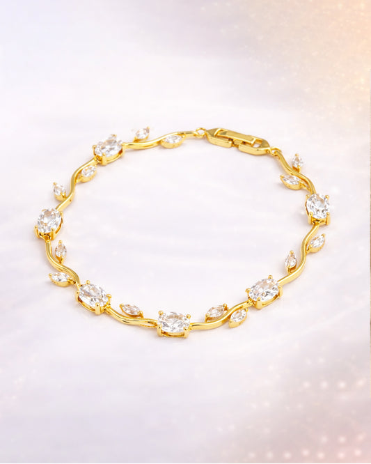 Crystal White Stone Tulip Bracelet