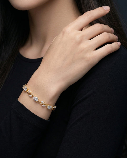 Crystal White Stone Tulip Bracelet