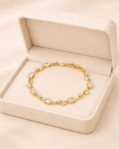 Crystal White Stone Tulip Bracelet