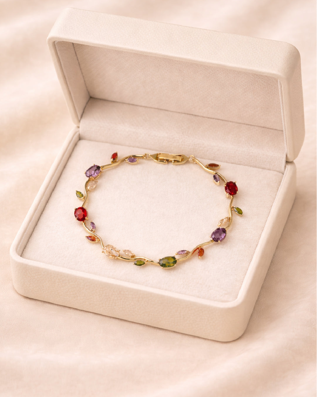 Multi Color Rainbow Tulip Bracelet
