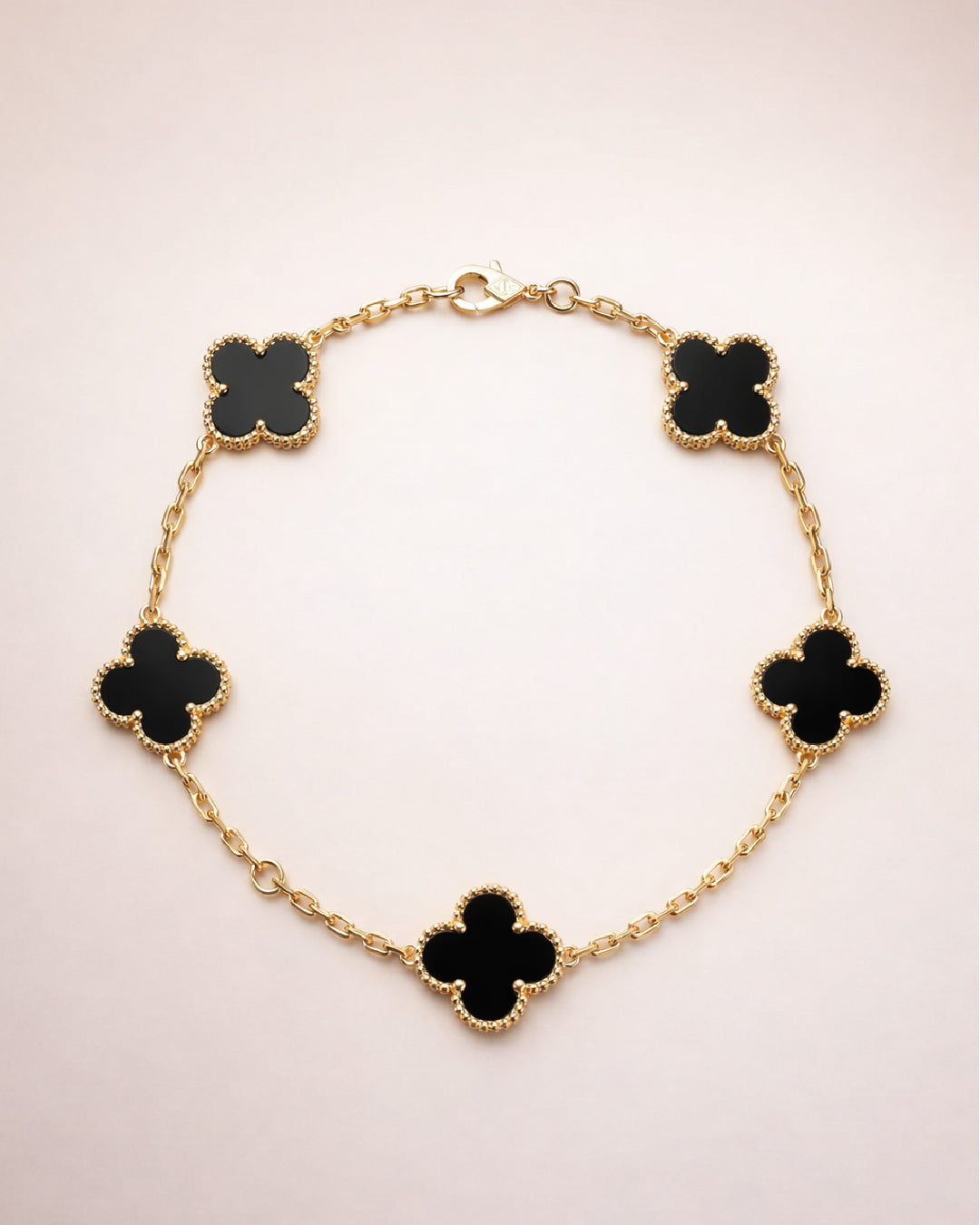 The Iconic Stack with Black Clover Bracelet Set of 3