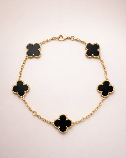 The Iconic Stack with Black Clover Bracelet Set of 3