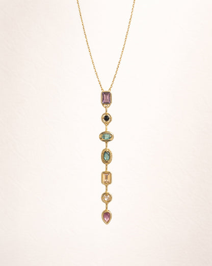 Multicolor Stainless Steel V Necklace