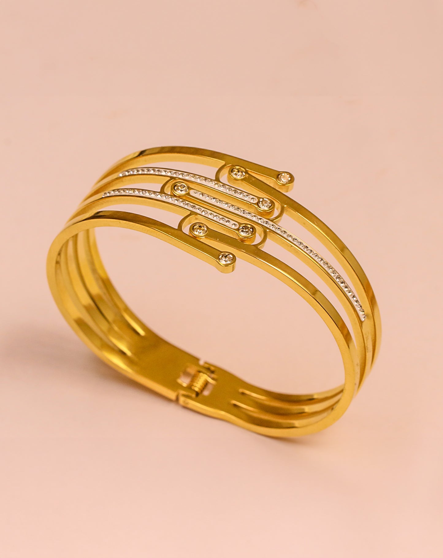 Brillora Stainless Steel Broad Bangle Bracelet