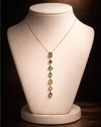 Multicolor Stainless Steel V Necklace