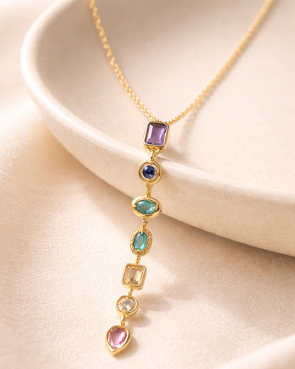 Multicolor Stainless Steel V Necklace