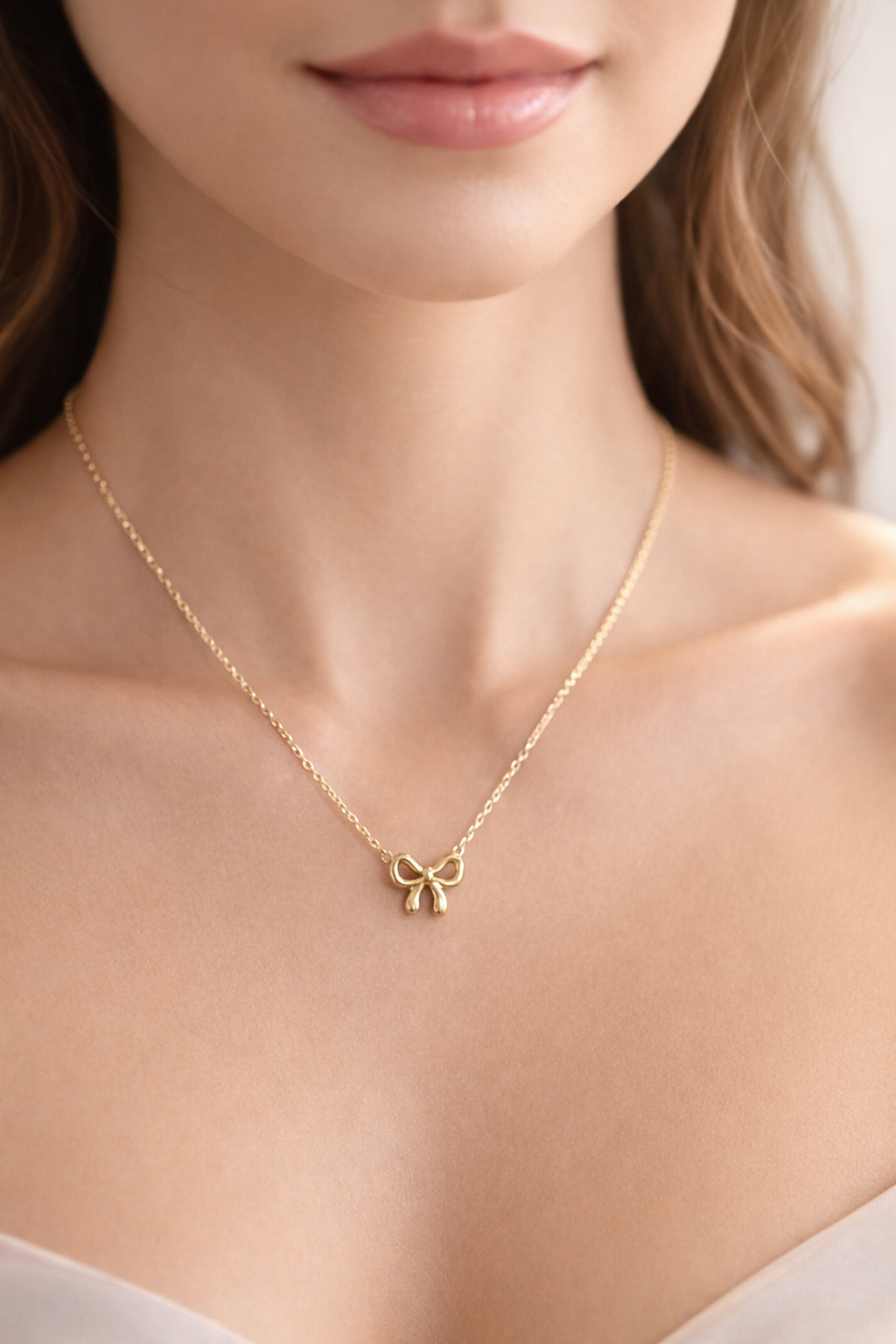 Tiny Bow Stainless Steel Neckchain