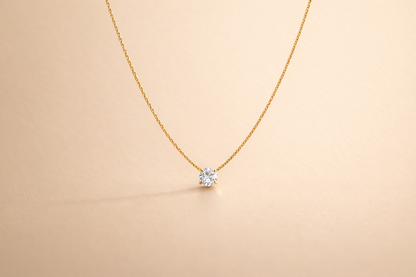 Solitaire Glow Stainless Steel Necklace