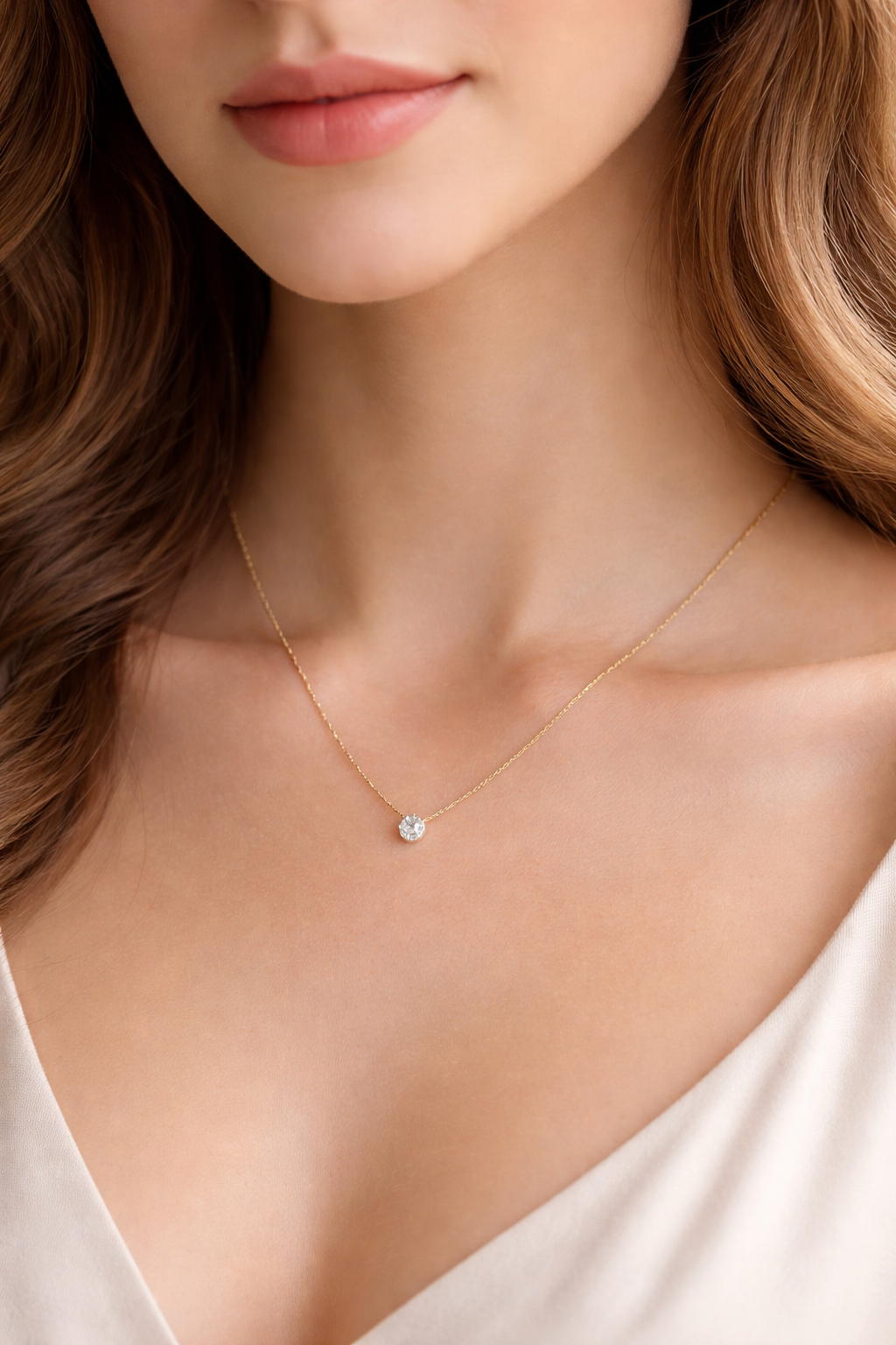 Solitaire Glow Stainless Steel Necklace