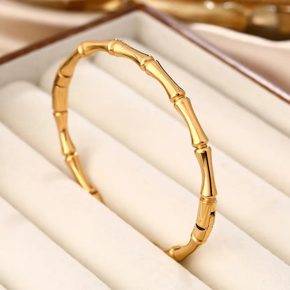 Everyday Stainless Steel Bamboo Bangle Bracelet