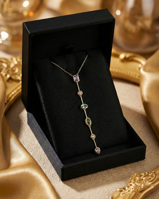 Rainbow Drop Pendant with Sleek Neckchain