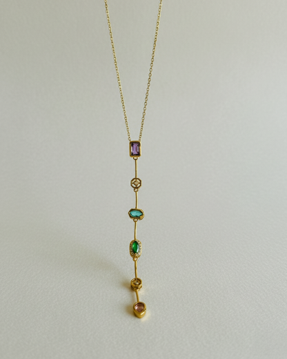 Rainbow Drop Pendant with Sleek Neckchain