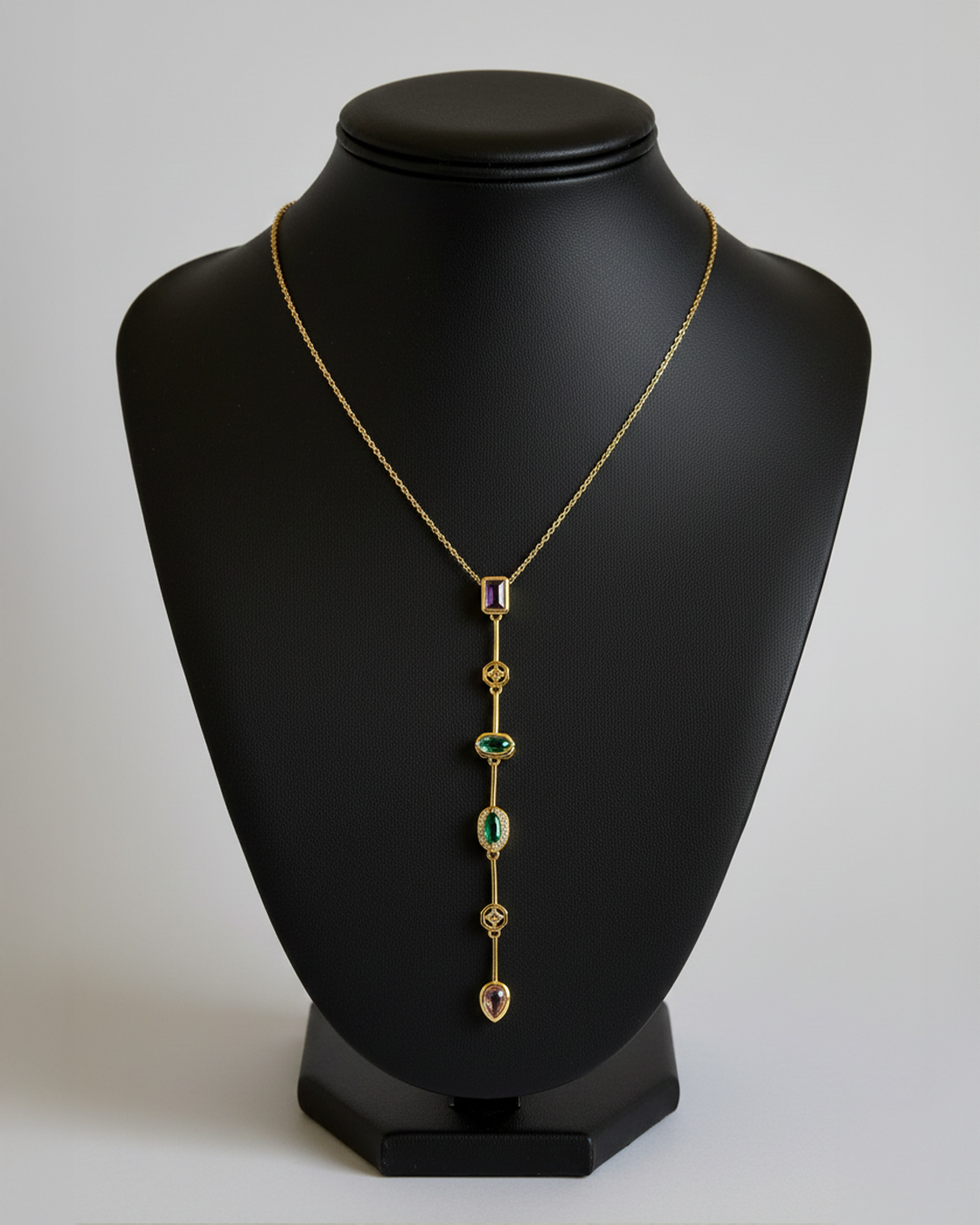 Rainbow Drop Pendant with Sleek Neckchain