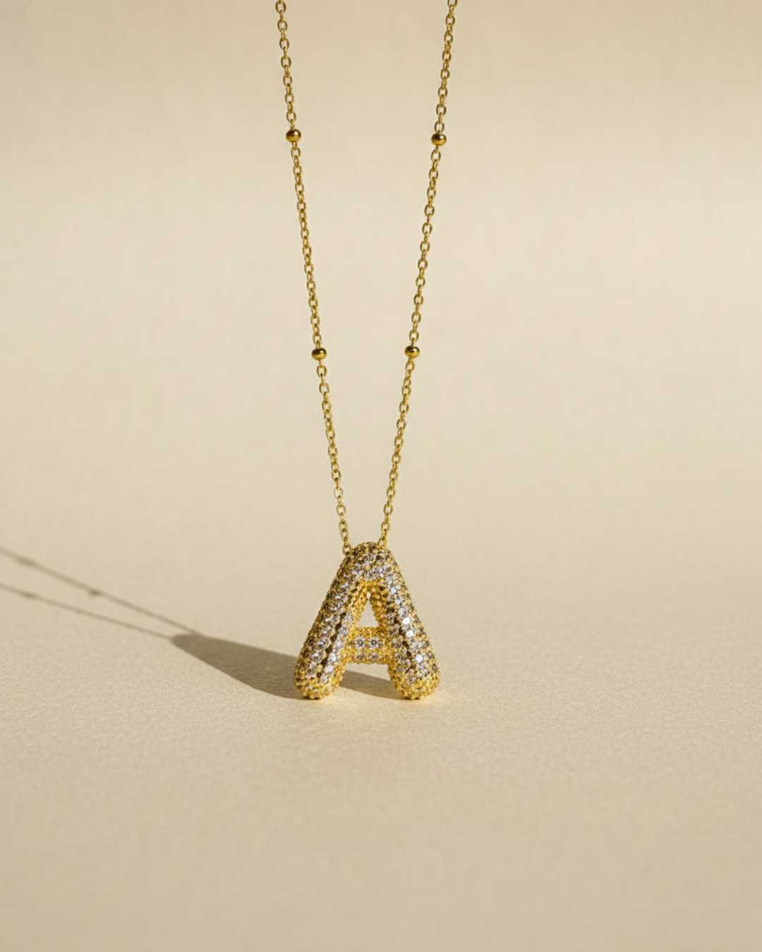 Golden A Initial Stainless Steel Necklace