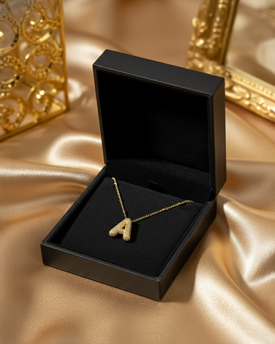 Golden A Initial Stainless Steel Necklace