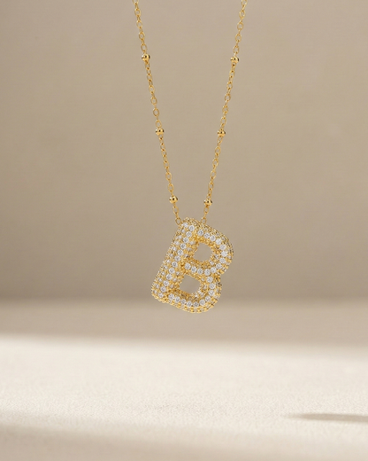 Golden B Initial Stainless Steel Necklace