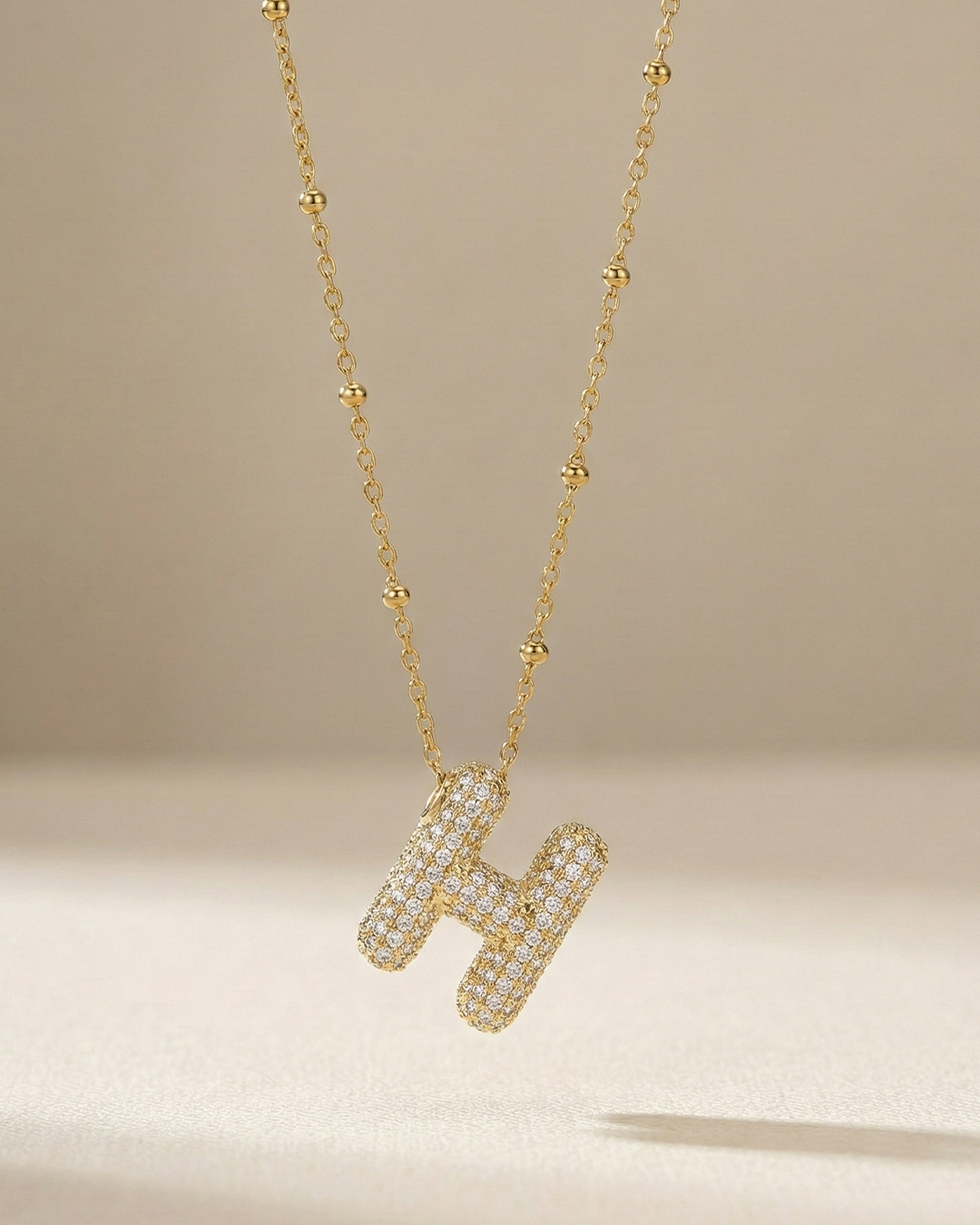 Golden H Initial Stainless Steel Necklace