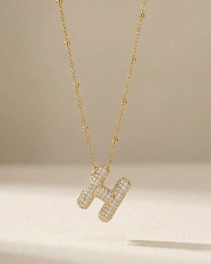 Golden H Initial Stainless Steel Necklace