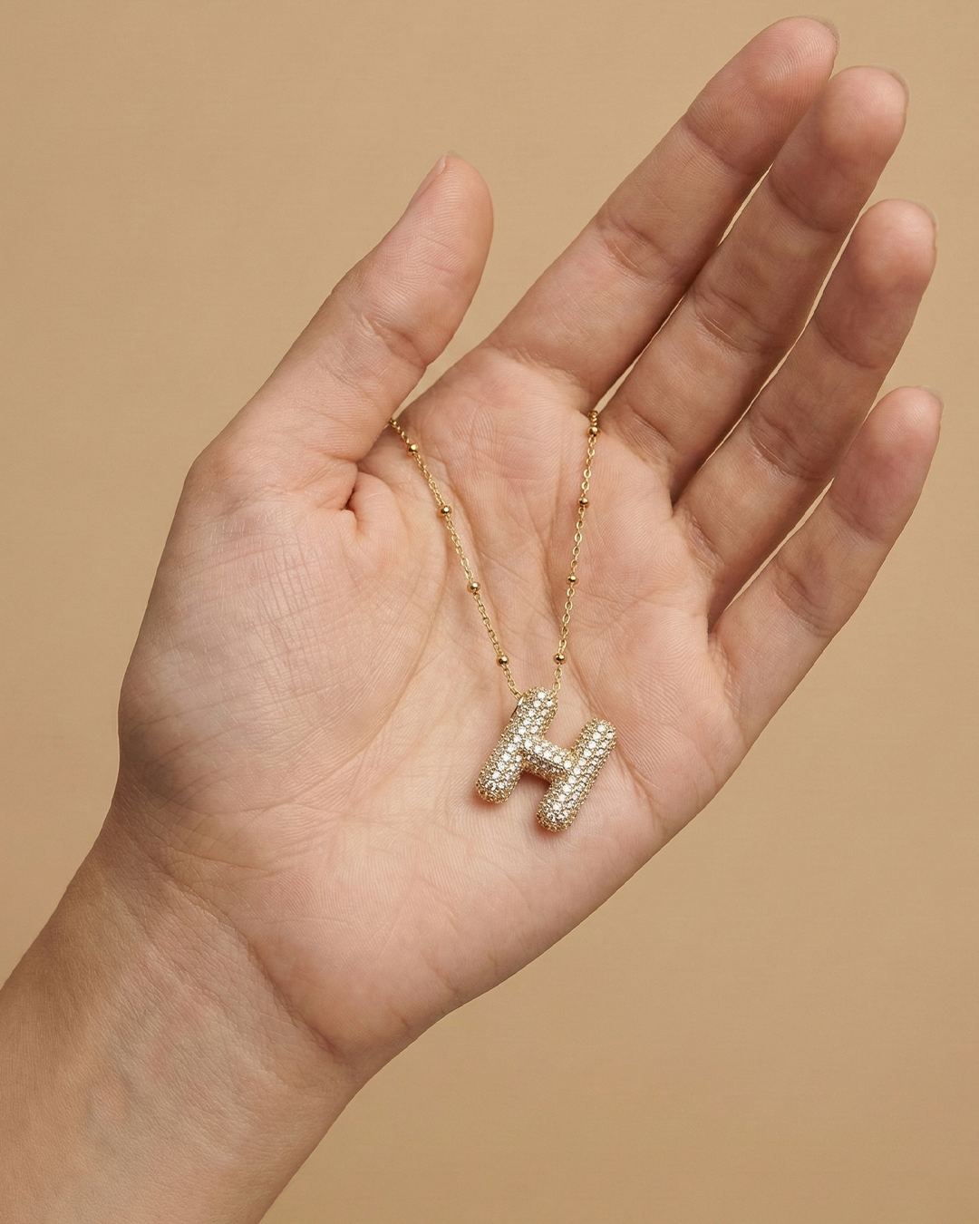 Golden H Initial Stainless Steel Necklace