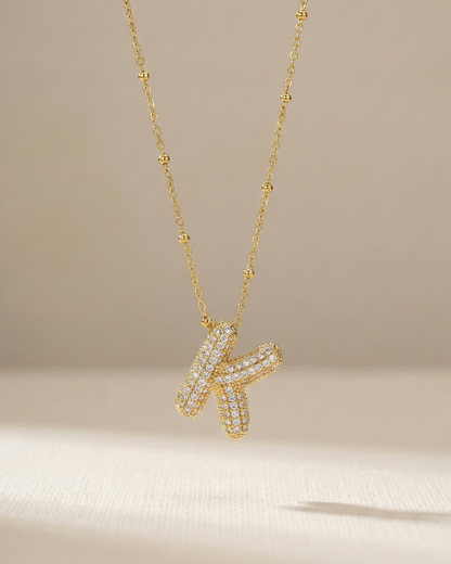 Golden K Initial Stainless Steel Necklace