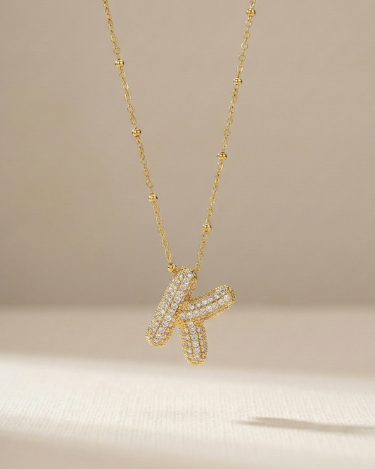 Golden K Initial Stainless Steel Necklace