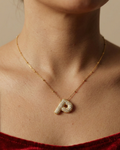 Golden P Initial Stainless Steel Necklace