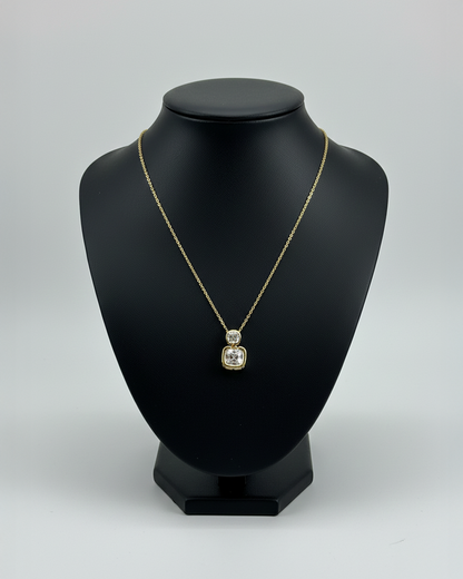 Crystal Square Stainless Steel Neckchain