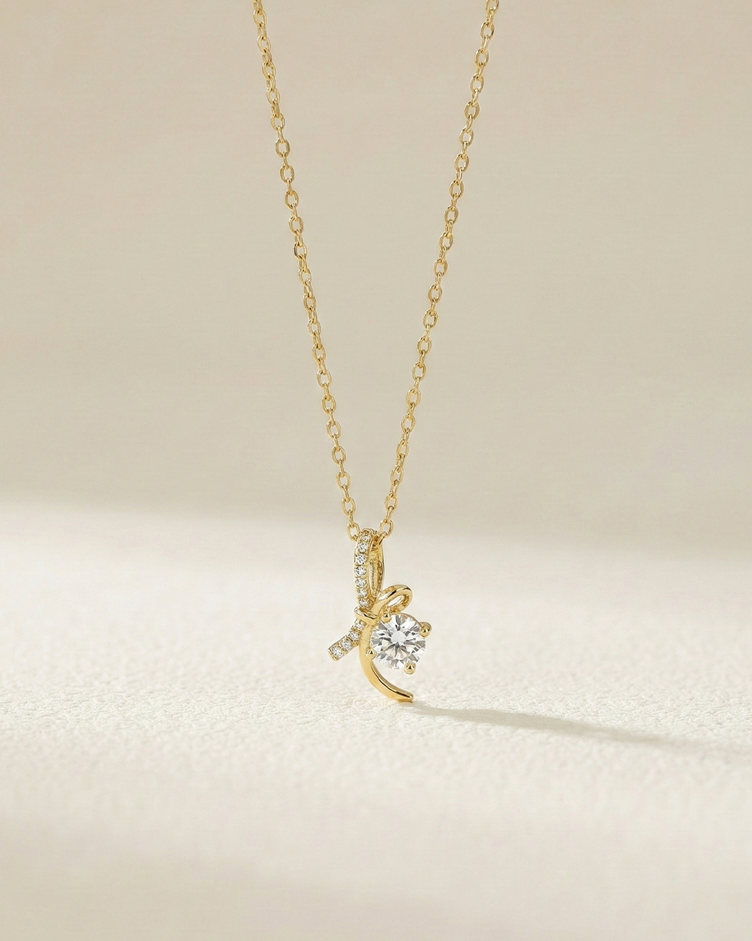 Crystal Bow Stainless Steel Neckchain