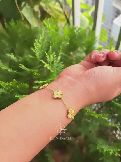 Golden Clover Stainless Steel Bracelet