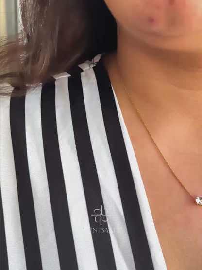 Solitaire Glow Stainless Steel Necklace