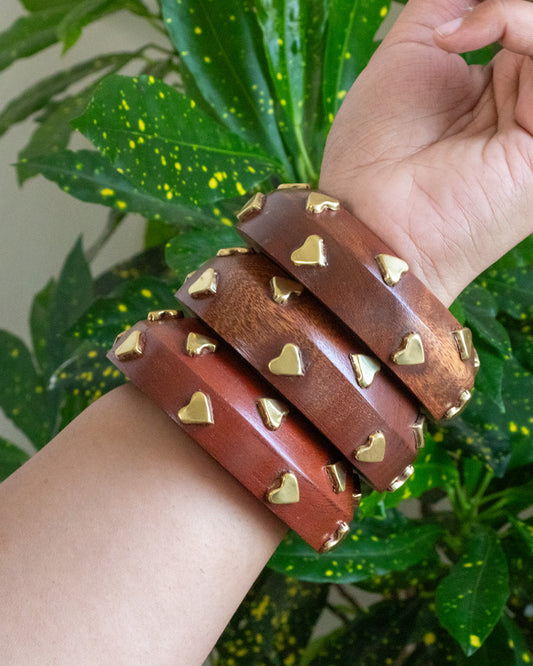 Heart Shape Wooden Handmade Bangle
