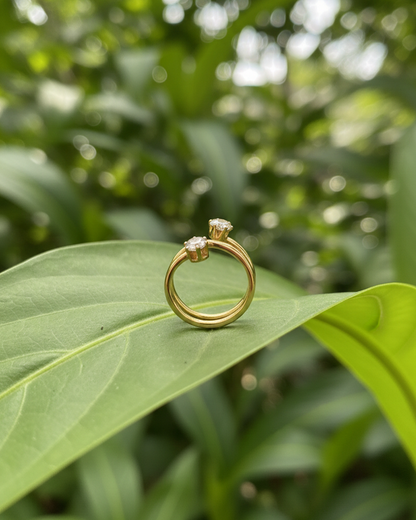 Dual Diamond Anti Tarnish Stainless Steel ring